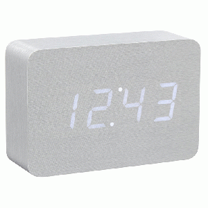 Gingko - Brick Click Clock Aluminium