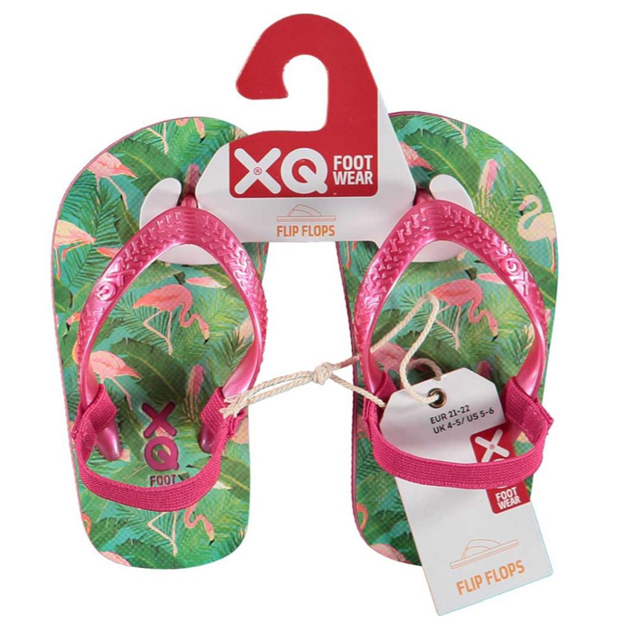 XQ Footwear Flip Teenslippers Girls flamingo - maat 21/22 (met hakbandje) - | Parfumania